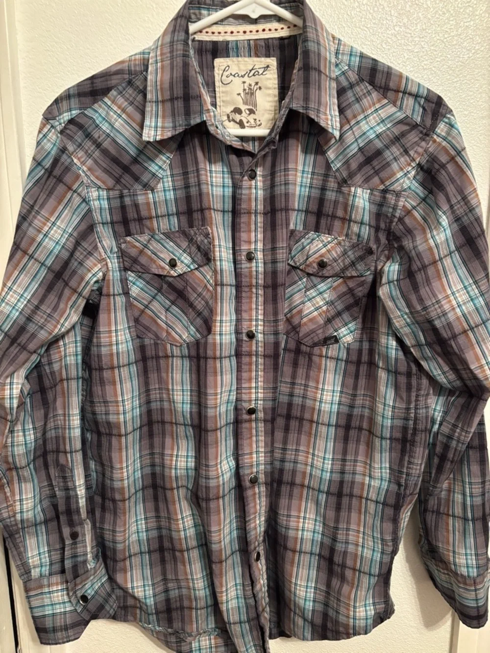 Coastal snap front western shirt M